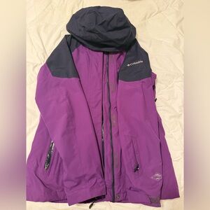 Columbia Omni-Tech Purple Hooded Insulated Ski Jacket Winter Coat